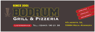 Bodrum Grill & Pizzeria, Kommern — Sponsor der SG Rotbachtal-Strempt