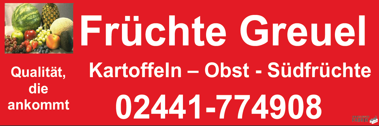 Früchte Greuel — Sponsor der SG Rotbachtal-Strempt