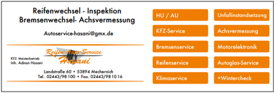 Reifenservice Hasani, Mechernich — Sponsor der SG Rotbachtal-Strempt