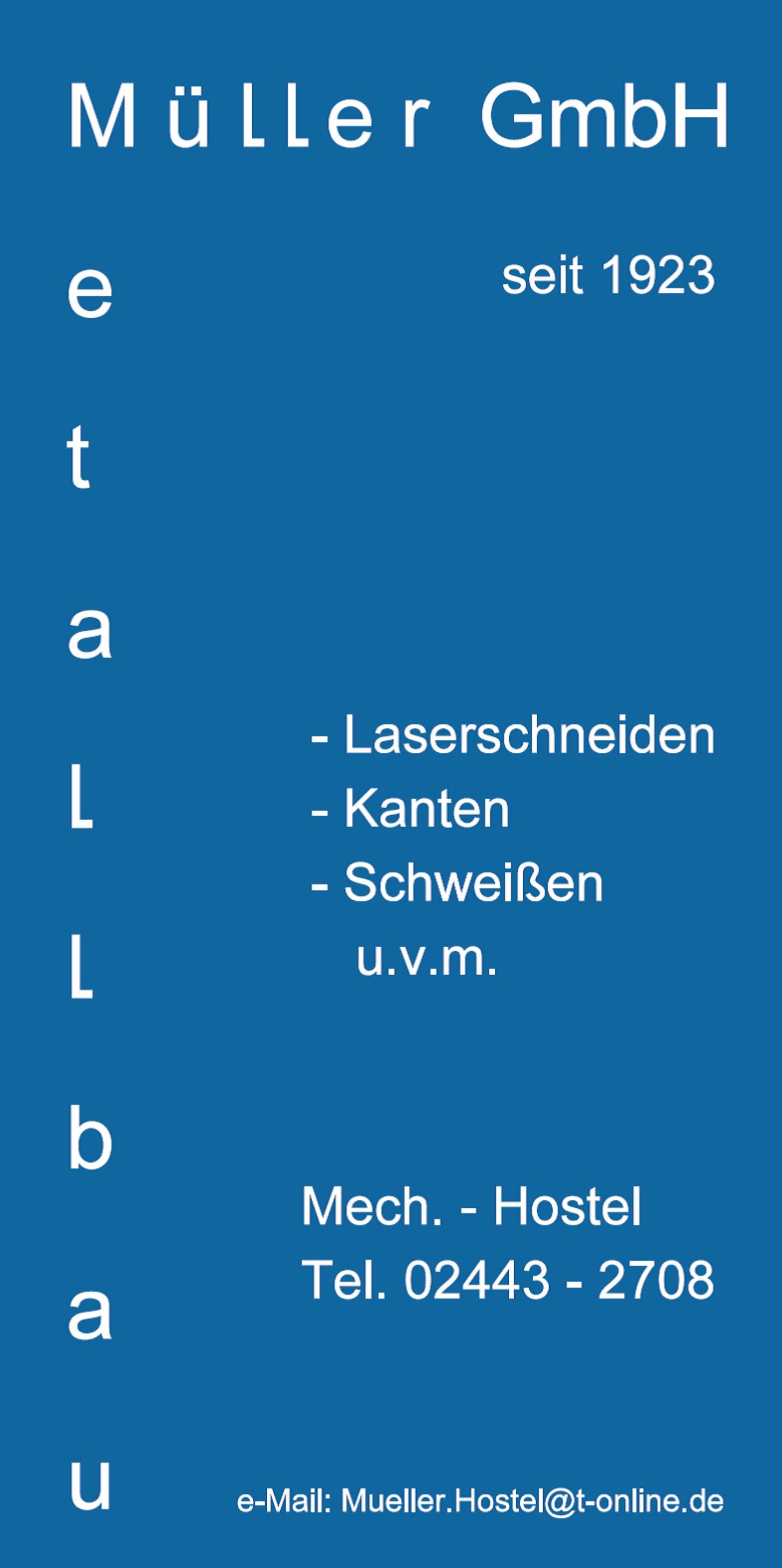 Metallbau Müller GmbH, Mechernich-Hostel — Sponsor der SG Rotbachtal-Strempt